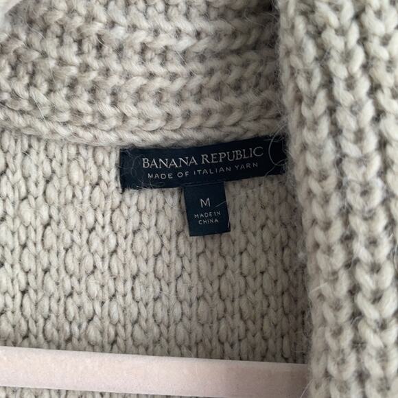 Banana Republic wool alpaca blend long line open front heavy weight cardigan M - Picture 5 of 10